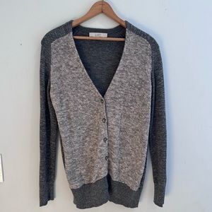 [LOFT] Gray silver Sparkly Knit long Cardigan Medium